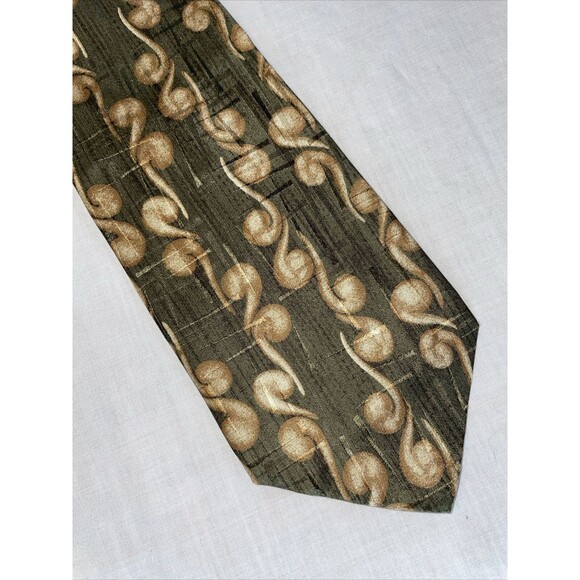 Structure Men’s Dress Tie Size 55” Green Geometric Silk Business Formal - Picture 1 of 12